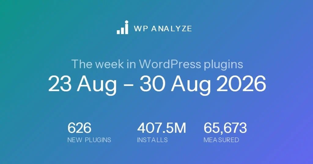 The week in WordPress plugins — 23 Aug – 30 Aug 2026