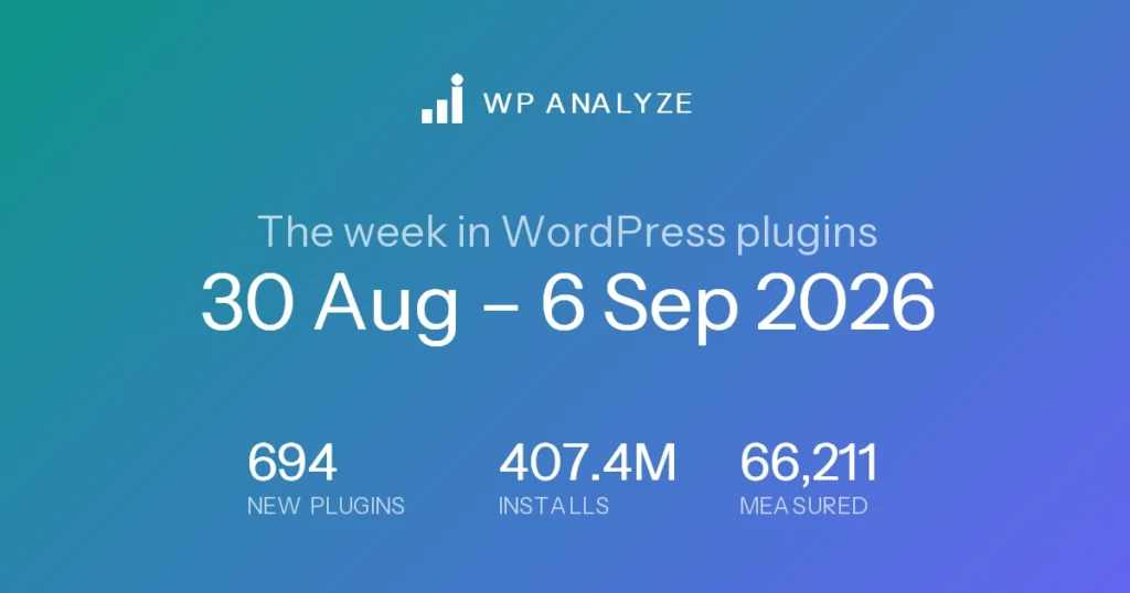 The week in WordPress plugins — 30 Aug – 6 Sep 2026