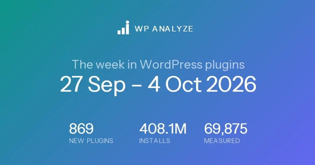 The week in WordPress plugins — 27 Sep – 4 Oct 2026